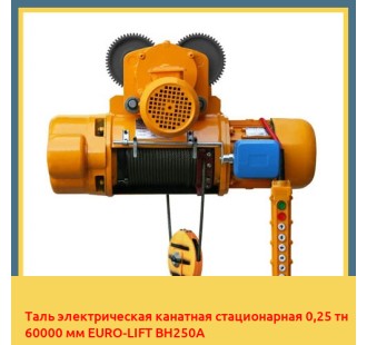 Таль электрическая канатная стационарная 0,25 тн 60000 мм EURO-LIFT BH250A